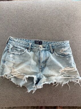 Abercrombie & Fitch Light Blue Distressed Denim Cutoff Shorts